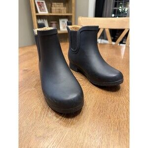 Chooka Rain Boots Womens 7 Black Waterproof Chelsea Ankle Fleece